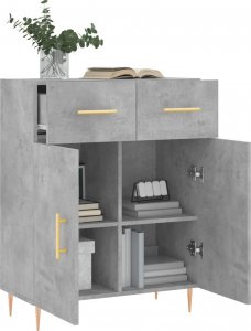 vidaXL Szafka, szarość betonu, 69,5x34x90 cm, materiał drewnopochodny 4