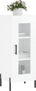 vidaXL Szafka, biała, połysk, 34,5x34x90 cm 3