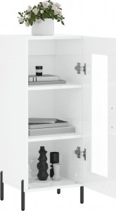 vidaXL Szafka, biała, połysk, 34,5x34x90 cm 4