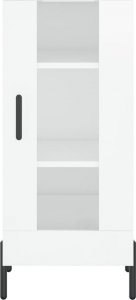 vidaXL Szafka, biała, połysk, 34,5x34x90 cm 5