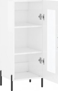 vidaXL Szafka, biała, połysk, 34,5x34x90 cm 6