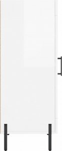 vidaXL Szafka, biała, połysk, 34,5x34x90 cm 7