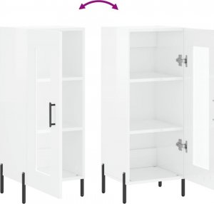 vidaXL Szafka, biała, połysk, 34,5x34x90 cm 9