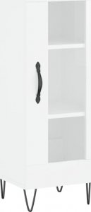 vidaXL Szafka, biała, połysk, 34,5x34x90 cm 2