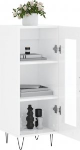 vidaXL Szafka, biała, połysk, 34,5x34x90 cm 4