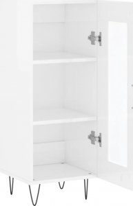 vidaXL Szafka, biała, połysk, 34,5x34x90 cm 6