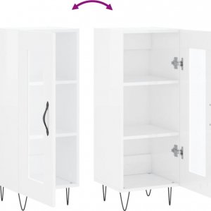 vidaXL Szafka, biała, połysk, 34,5x34x90 cm 9