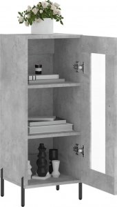 vidaXL Szafka, szarość betonu, 34,5x34x90 cm 4
