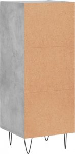 vidaXL Szafka, szarość betonu, 34,5x34x90 cm, materiał drewnopochodny 8