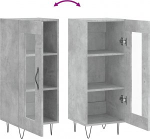 vidaXL Szafka, szarość betonu, 34,5x34x90 cm, materiał drewnopochodny 9