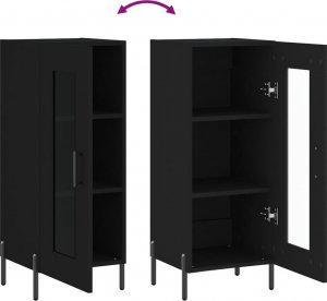 vidaXL Szafka, czarna, 34,5x34x90 cm, materiał drewnopochodny 9