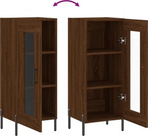 vidaXL Szafka, brązowy dąb, 34,5x34x90 cm, materiał drewnopochodny 9