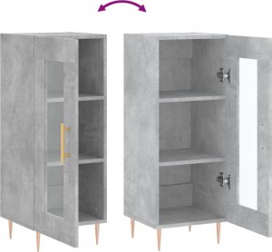 vidaXL Szafka, szarość betonu, 34,5x34x90 cm 9