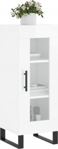 vidaXL Szafka, biała, połysk, 34,5x34x90 cm, materiał drewnopochodny 3