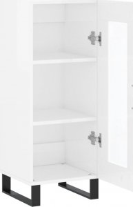 vidaXL Szafka, biała, połysk, 34,5x34x90 cm, materiał drewnopochodny 6