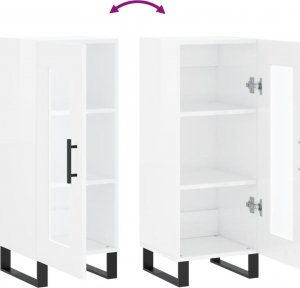 vidaXL Szafka, biała, połysk, 34,5x34x90 cm, materiał drewnopochodny 9