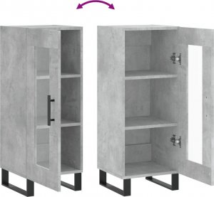 vidaXL Szafka, szarość betonu, 34,5x34x90 cm, materiał drewnopochodny 9