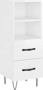 vidaXL Szafka, biała, połysk, 34,5x34x90 cm 2