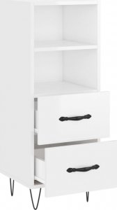 vidaXL Szafka, biała, połysk, 34,5x34x90 cm 5