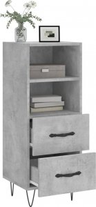 vidaXL Szafka, szarość betonu, 34,5x34x90 cm, materiał drewnopochodny 4