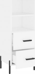 vidaXL Szafka, biała, 34,5x34x90 cm, materiał drewnopochodny 5