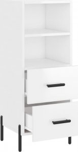 vidaXL Szafka, biała, połysk, 34,5x34x90 cm 5