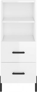vidaXL Szafka, biała, połysk, 34,5x34x90 cm 6