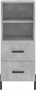 vidaXL Szafka, szarość betonu, 34,5x34x90 cm, materiał drewnopochodny 6