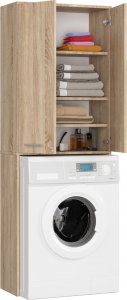 Fabryka Mebli Akord Słupek łazienkowy FIN 180 cm nad pralkę regał 2 drzwi - dąb sonoma 2