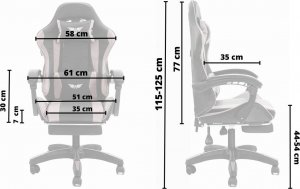 Fotel Artnico FOTEL BIUROWY GAMINGOWY KRZESŁO GRACZA OBROTOWY Artnico Gets 1.0 czarno-niebieski 11