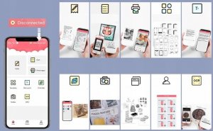 Drukarka etykiet Phomemo T02 Drukarka Termiczna Bluetooth Do Zdjęć Naklejek Notatek Etykiet / Żółty 5