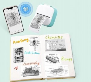 Drukarka etykiet Phomemo Phomemo T02 Drukarka Termiczna Bluetooth Do Zdjęć Naklejek Notatek Etykiet / Niebieska 6