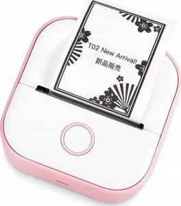 Drukarka etykiet Phomemo T02 Drukarka Termiczna Bluetooth Do Zdjęć Naklejek Notatek Etykiet / Biało - Różowa 3