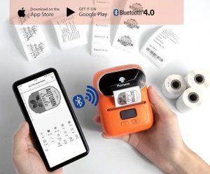 Drukarka etykiet Phomemo Phomemo M110 Drukarka Termiczna Bluetooth 20-50mm Do Etykiet Samoprzylepnych Naklejek Zdjęć Notatek Grafik / Pomarańczowy 11