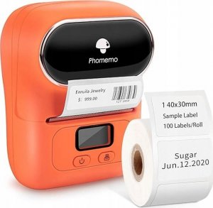Drukarka etykiet Phomemo Phomemo M110 Drukarka Termiczna Bluetooth 20-50mm Do Etykiet Samoprzylepnych Naklejek Zdjęć Notatek Grafik / Pomarańczowy 10