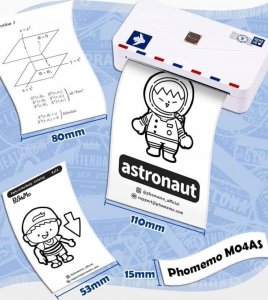Drukarka etykiet Phomemo Phomemo M04 As Mini Drukarka Termiczna Bluetooth Do Notatek Naklejek Etykiet Zdjęć Grafik / 15-110mm / 300dpi 5