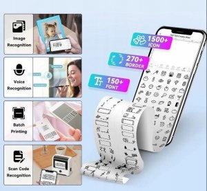 Drukarka etykiet Phomemo Phomemo M200 Drukarka Termiczna Bluetooth 20-75mm 203dpi Do Etykiet Zdjęć Notatek Naklejek / Czarna 5