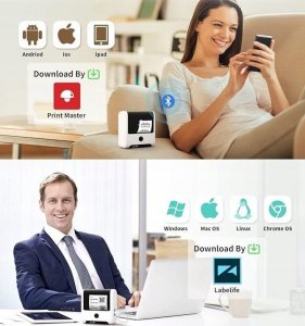 Drukarka etykiet Phomemo Phomemo M200 Drukarka Termiczna Bluetooth 20-75mm 203dpi Do Etykiet Zdjęć Notatek Naklejek / Czarna 7