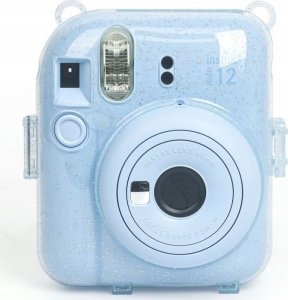 Pokrowiec LoveInstant Futerał Etui Pokrowiec Case do FujiFilm Fuji INSTAX Mini 12 + Naklejki i Kieszeń na Zdjęcia / Escape from Earth / Niebieski Brokat 9