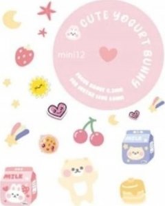 Pokrowiec LoveInstant Futerał Etui Pokrowiec Case do FujiFilm Fuji INSTAX Mini 12 + Naklejki i Kieszeń na Zdjęcia / Jogurtowy Królik / Różowy Brokat 5