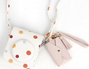 Pokrowiec LoveInstant Futerał Etui na Zdjęcia do FujiFilm Instax Mini / ZINK + Breloczek Klucze / Różowy 3