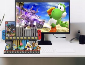 JYS Organizer / Stojak na Gry GAME BOY / SNES / N64 / NES / FC / SFC / HVC-MR / NDS3 / 3DS i Konsolę do Nintendo Switch / Switch OLED / NS198 7