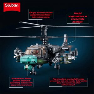 tomdorix Klocki HELIKOPTER ROSYJSKI K52S Śmigłowiec SZTURMOWY Alligator 2