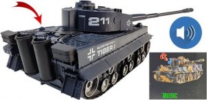 tomdorix Czołg Na Radio Tygrys R/C Zdalnie Sterowany ze Świecącymi Reflektorami LED 3
