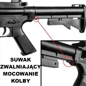 tomdorix M4A1 Replika ASG Karabin Snajperka Na Kulki CIĘŻKI 760G z Niebieską Latarką 12