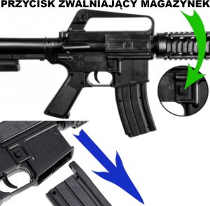 tomdorix M4A1 Replika ASG Karabin Snajperka Na Kulki CIĘŻKI 760G z Niebieską Latarką 13