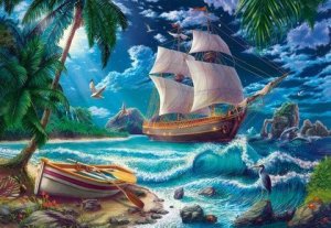 Castorland Puzzle 1500 elementów Statek i plaża Pierwsza noc Nowa Ziemia 1