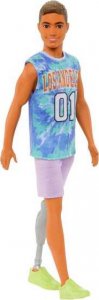 Lalka Barbie Mattel Ken Fashionistas 212 z protezą nogi HJT11 4
