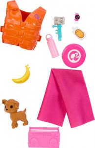 Lalka Barbie Mattel plażowa (brunetka) + akcesoria HPL69 3