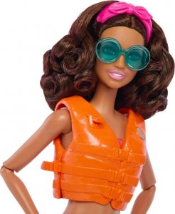 Lalka Barbie Mattel plażowa (brunetka) + akcesoria HPL69 4